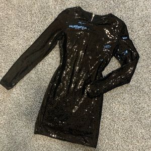 OLIVACEOUS Black Sequin Party/Homecoming Dress